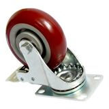 4 x 4 Heavy Duty PU Swivel Castor Wheels With Brake