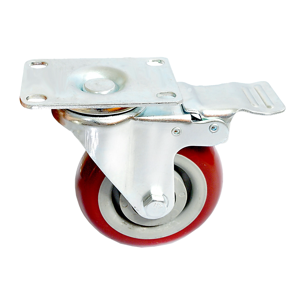 4 x 4 Heavy Duty PU Swivel Castor Wheels With Brake