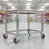 4 x 4 Heavy Duty PU Swivel Castor Wheels With Brake - Rear View