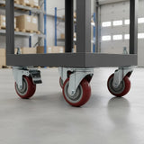 4 x 4 Heavy Duty PU Swivel Castor Wheels With Brake - Low Angle