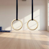 235mm Wooden Gymnastic Rings – Olympic Gym Strength Training & Fitness - Front View