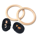 202mm Wooden Gymnastic Rings  Olympic Gym Strength Training & Fitness