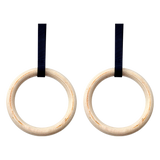 32mm Wooden Gymnastic Rings Olympic Gym Rings Strength Training - 45-Degree Angle