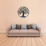 Black Tree of Life Wall Art Hanging Metal Iron Sculpture Garden 60cm - Rear View