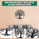 Black Tree of Life Wall Art Hanging Metal Iron Sculpture Garden 60cm - Low Angle