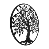 Black Tree of Life Wall Art Hanging Metal Iron Sculpture Garden 99cm - 45-Degree Angle