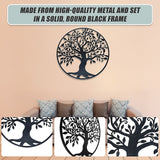 Black Tree of Life Wall Art Hanging Metal Iron Sculpture Garden 99cm - Low Angle