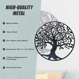 Black Tree of Life Wall Art Hanging Metal Iron Sculpture Garden 99cm - Extra Image