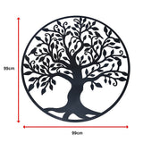 Black Tree of Life Wall Art Hanging Metal Iron Sculpture Garden 99cm - Extra Image