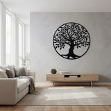 Black Tree of Life Wall Art Hanging Metal Iron Sculpture Garden 99cm - 45-Degree Angle