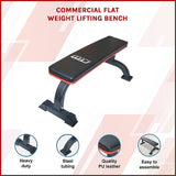 Commercial Flat Weight Lifting Bench - Front View