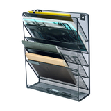 Wall Mount 6 Pocket Hanging File Sorter Organizer Folder Holder Rack Storage - Rear View