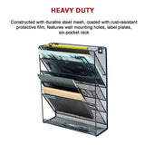 Wall Mount 6 Pocket Hanging File Sorter Organizer Folder Holder Rack Storage - Extra Image