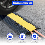 3pcs 2-Cable Rubber Electrical Wire Cover Heavy Duty Protector Dual Channel - 45-Degree Angle