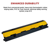 3pcs 2-Cable Rubber Electrical Wire Cover Heavy Duty Protector Dual Channel - Extra Image