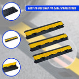 3pcs 2-Cable Rubber Electrical Wire Cover Heavy Duty Protector Dual Channel - Low Angle