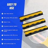 3pcs 2-Cable Rubber Electrical Wire Cover Heavy Duty Protector Dual Channel - Extra Image