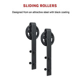 2M Big Spoke Wheel Sliding Barn Door Hardware - Rear View