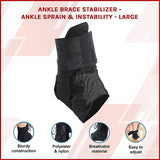 Ankle Brace Stabilizer - Ankle sprain & instability - LARGE - Side View