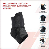 Ankle Brace Stabilizer - Ankle sprain & instability - MEDIUM - Side View