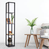 Shelf Floor Lamp - Shade Diffused Light Source with Open-Box Shelves - Front View