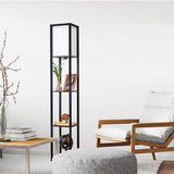 Shelf Floor Lamp - Shade Diffused Light Source with Open-Box Shelves - Rear View