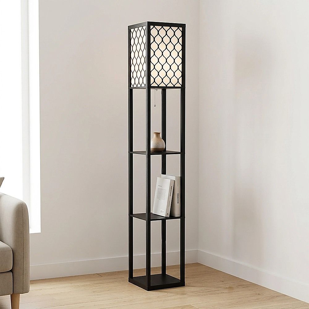 Shelf Floor Lamp - Shade Diffused Light Source with Open-Box Shelves