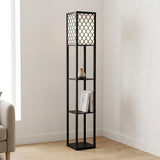 Shelf Floor Lamp - Shade Diffused Light Source with Open-Box Shelves - Front View