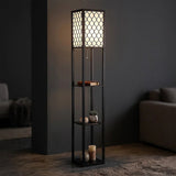 Shelf Floor Lamp - Shade Diffused Light Source with Open-Box Shelves
