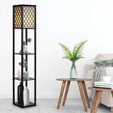 Shelf Floor Lamp - Shade Diffused Light Source with Open-Box Shelves - Front View