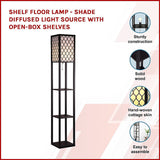 Shelf Floor Lamp - Shade Diffused Light Source with Open-Box Shelves - Side View