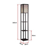 Shelf Floor Lamp - Shade Diffused Light Source with Open-Box Shelves - Low Angle