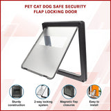 Pet Cat Dog Safe Security Flap Locking Door - Side View