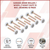Garage Door Roller / Wheel / Heavy-duty 13 Ball Bearing 12 Pack - Side View