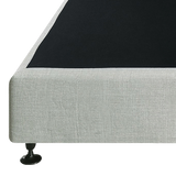 Palermo Queen Ensemble Bed Base Platinum Light Grey Linen Fabric