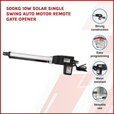 500KG 10W Solar Single Swing Auto Motor Remote Gate Opener - Side View