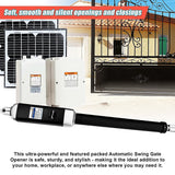 500KG 20W Solar Single Swing Auto Motor Remote Gate Opener - Low Angle