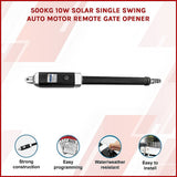 500KG 10W Solar Single Swing Auto Motor Remote Gate Opener - Side View