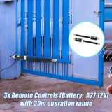 1200KG 20W Solar Double Swing Auto Motor Remote Gate Opener - 45-Degree Angle
