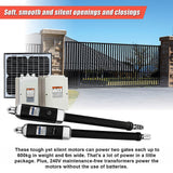 1200KG 10W Solar Double Swing Auto Motor Remote Gate Opener - Rear View