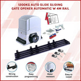 1200KG Auto Slide Sliding Gate Opener Automatic w 4m Rail - Side View
