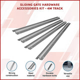 Sliding Gate Hardware Accessories Kit - 4m Track - Side View