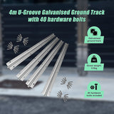 Sliding Gate Hardware Accessories Kit - 4m Track - 45-Degree Angle