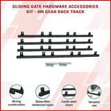 Sliding Gate Hardware Accessories Kit - 4m Gear Rack Track - Side View