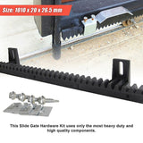 Sliding Gate Hardware Accessories Kit - 4m Gear Rack Track - Top-Down View
