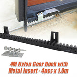 Sliding Gate Hardware Accessories Kit - 4m Gear Rack Track - Rear View