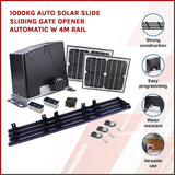 1000KG Auto Solar Slide Sliding Gate Opener Automatic w 4m Rail - Side View