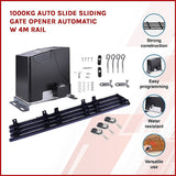 1000KG Auto Slide Sliding Gate Opener Automatic w 4m Rail - Front View