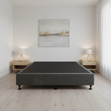 Palermo Queen Ensemble Bed Base Platinum Graphite Linen Fabric - 45-Degree Angle