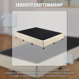 Palermo Queen Ensemble Bed Base Platinum Natural Sand Linen Fabric - Extra Image